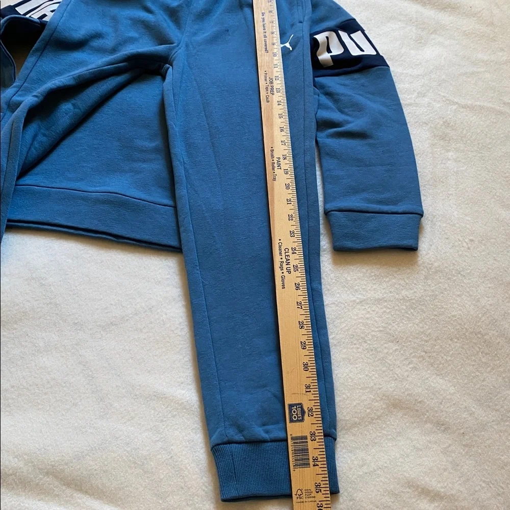 Boys puma set jogging jogger set blue spell out logo size medium 10 12 new - Picture 5 of 11